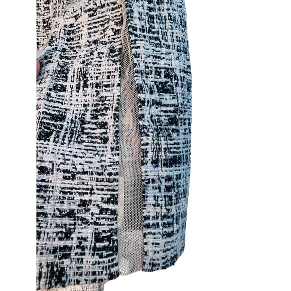 Antonio Melani Black White Textured Sheath Dress Mesh Panels Size 8 - Picture 11 of 16